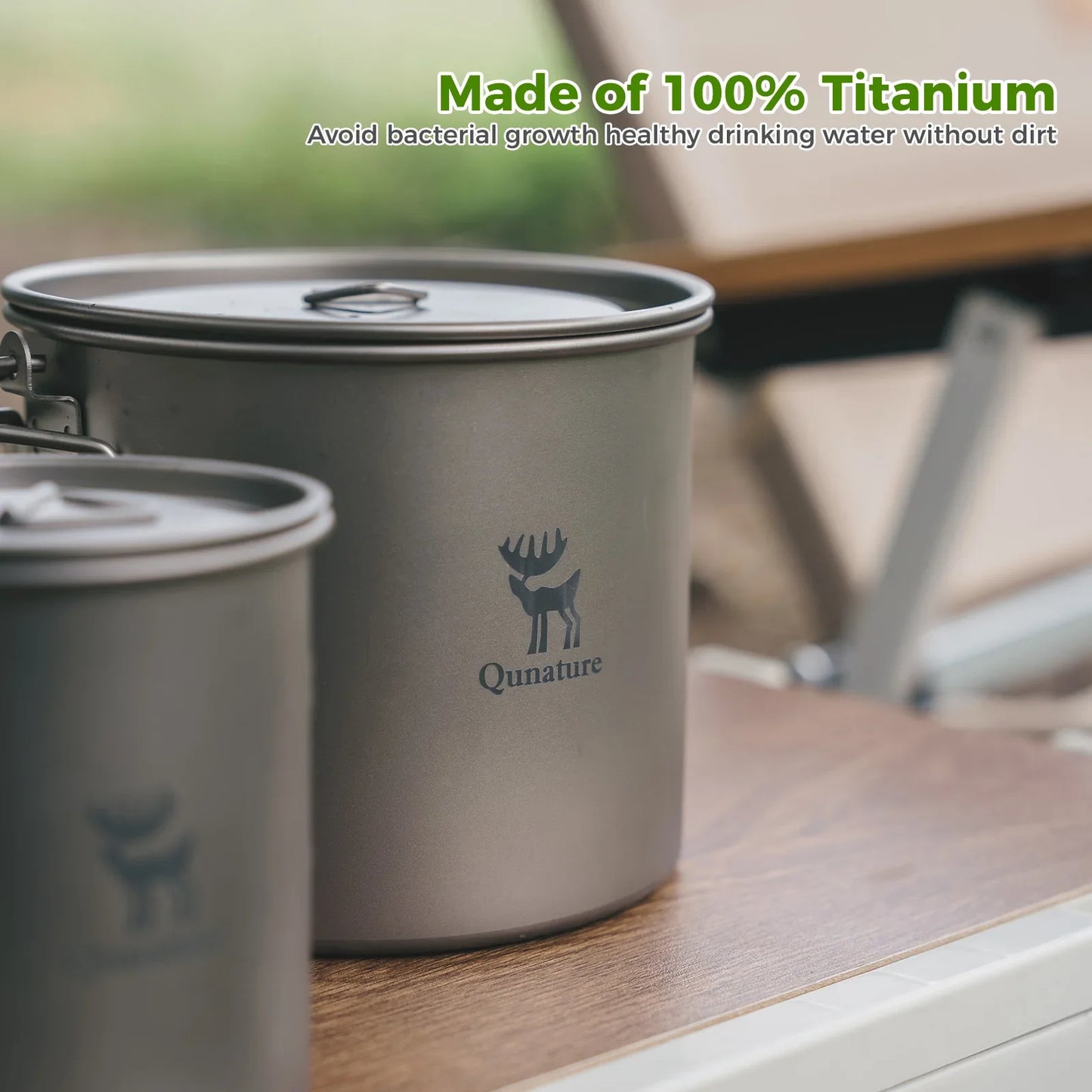 Titanium Hanging Cup With Short Handle 1100ml