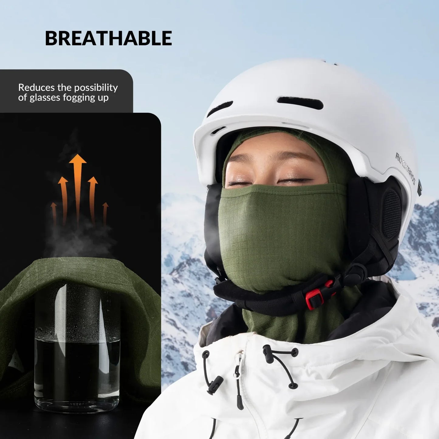Waffle Grid Hooded Mask with Full-Face Cold Protection & Comfort Fit
