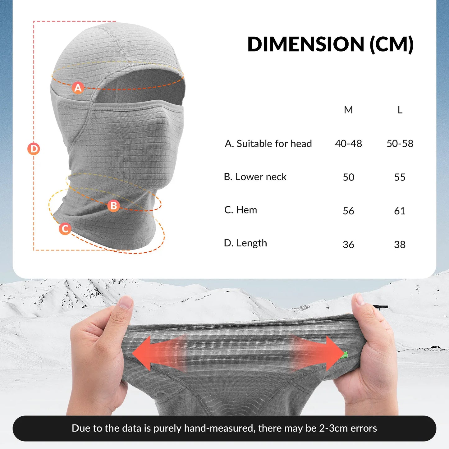 Waffle Grid Hooded Mask with Full-Face Cold Protection & Comfort Fit