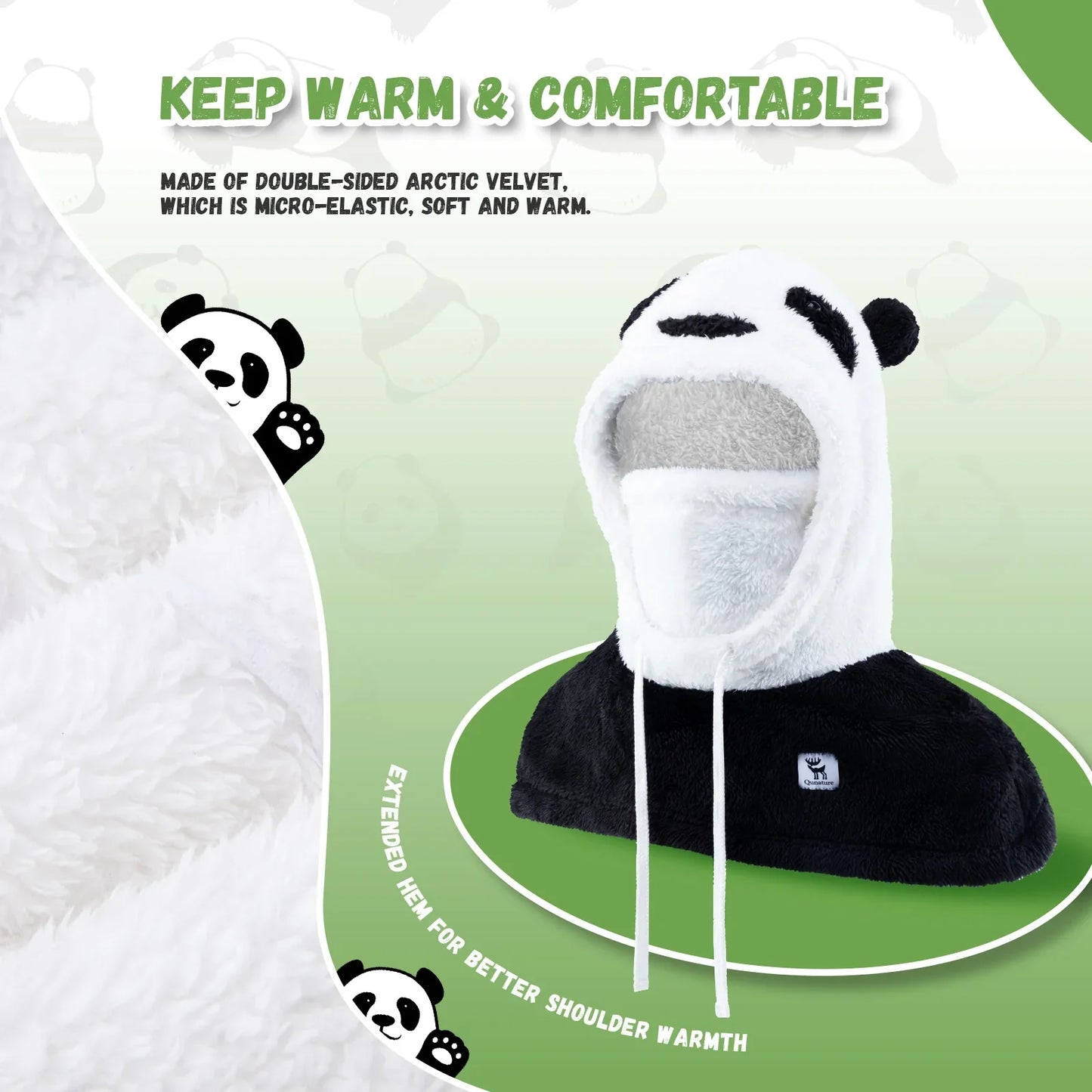 Panda Head Cover for Kids and Adults
