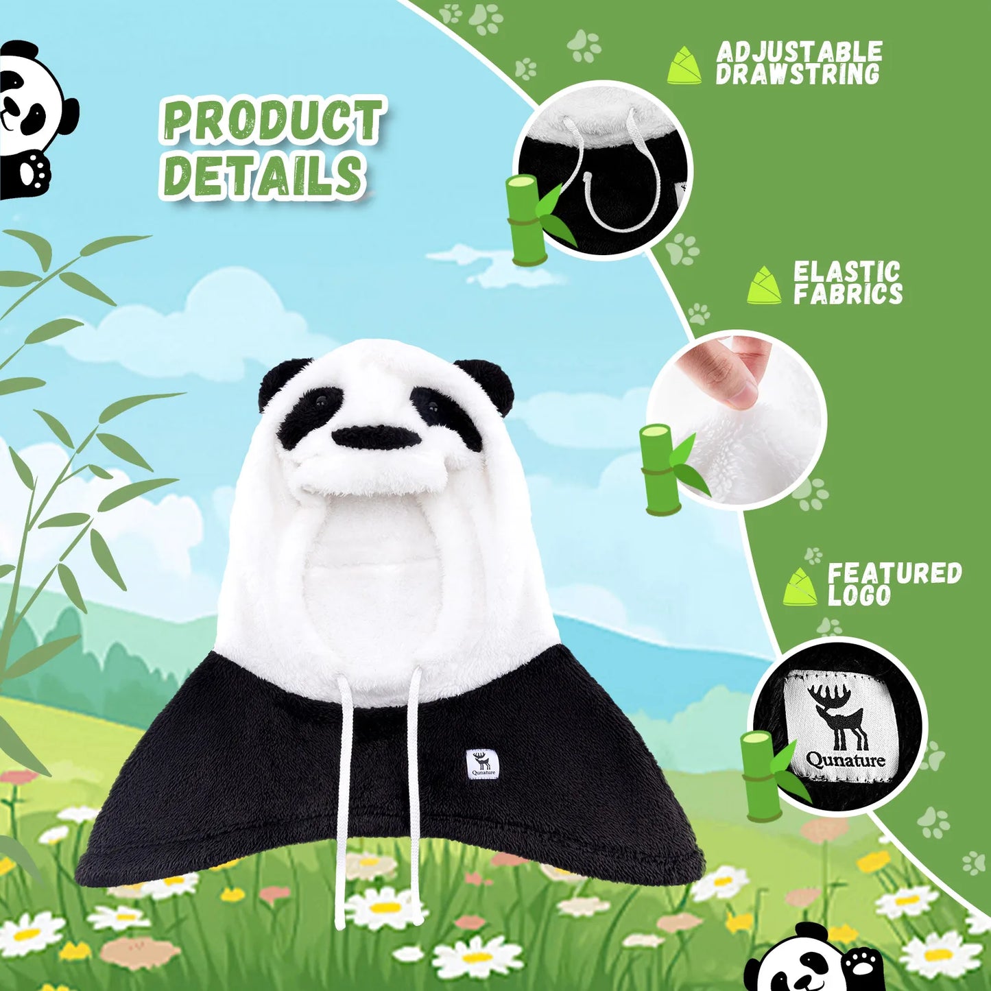 Panda Head Cover for Kids and Adults