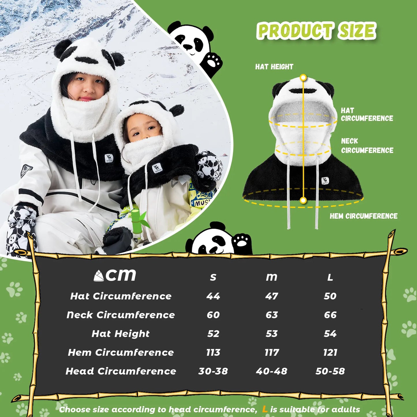 Panda Head Cover for Kids and Adults