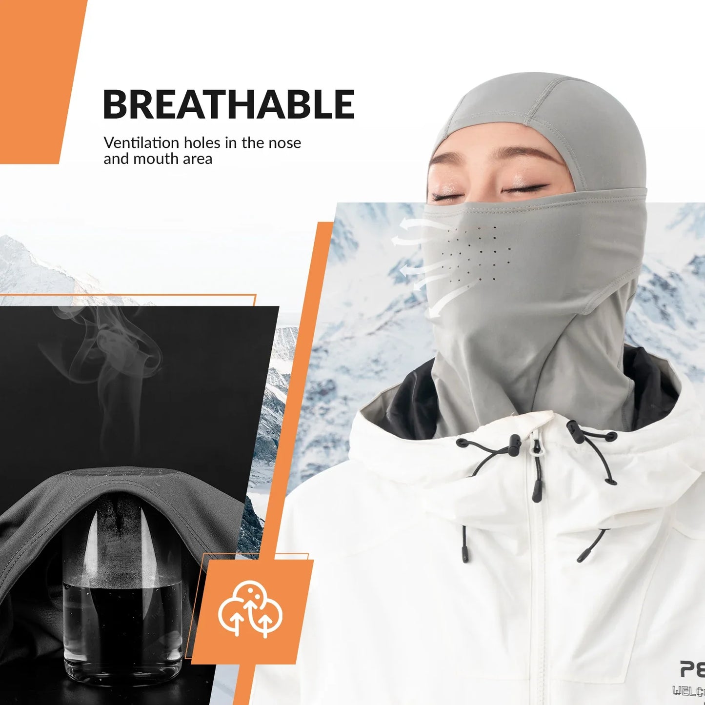 Lycra Ski Headgear with Thermal Mask for Cold-Weather Sports