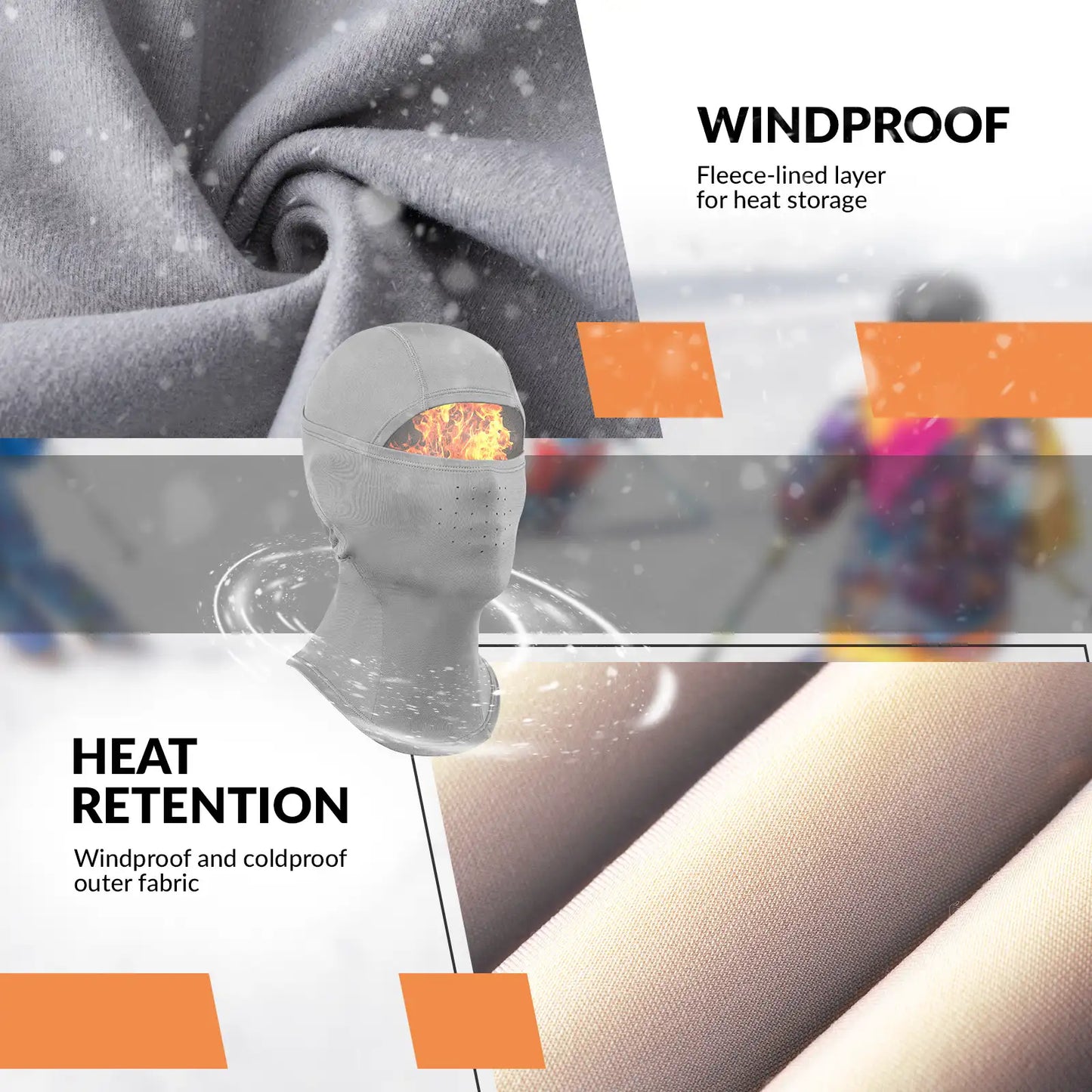 Lycra Ski Headgear with Thermal Mask for Cold-Weather Sports