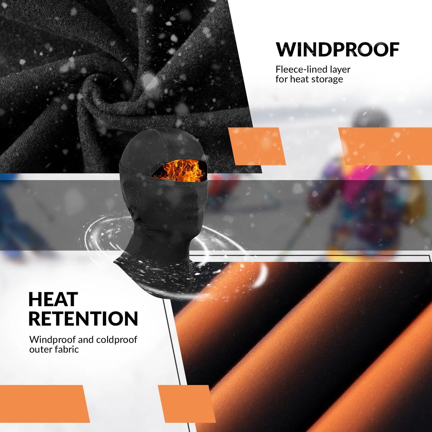 Lycra Ski Headgear with Thermal Mask for Cold-Weather Sports