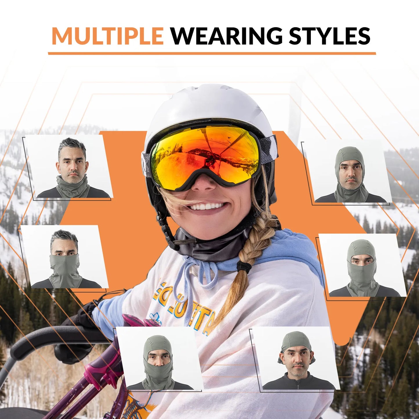 Lycra Ski Headgear with Thermal Mask for Cold-Weather Sports