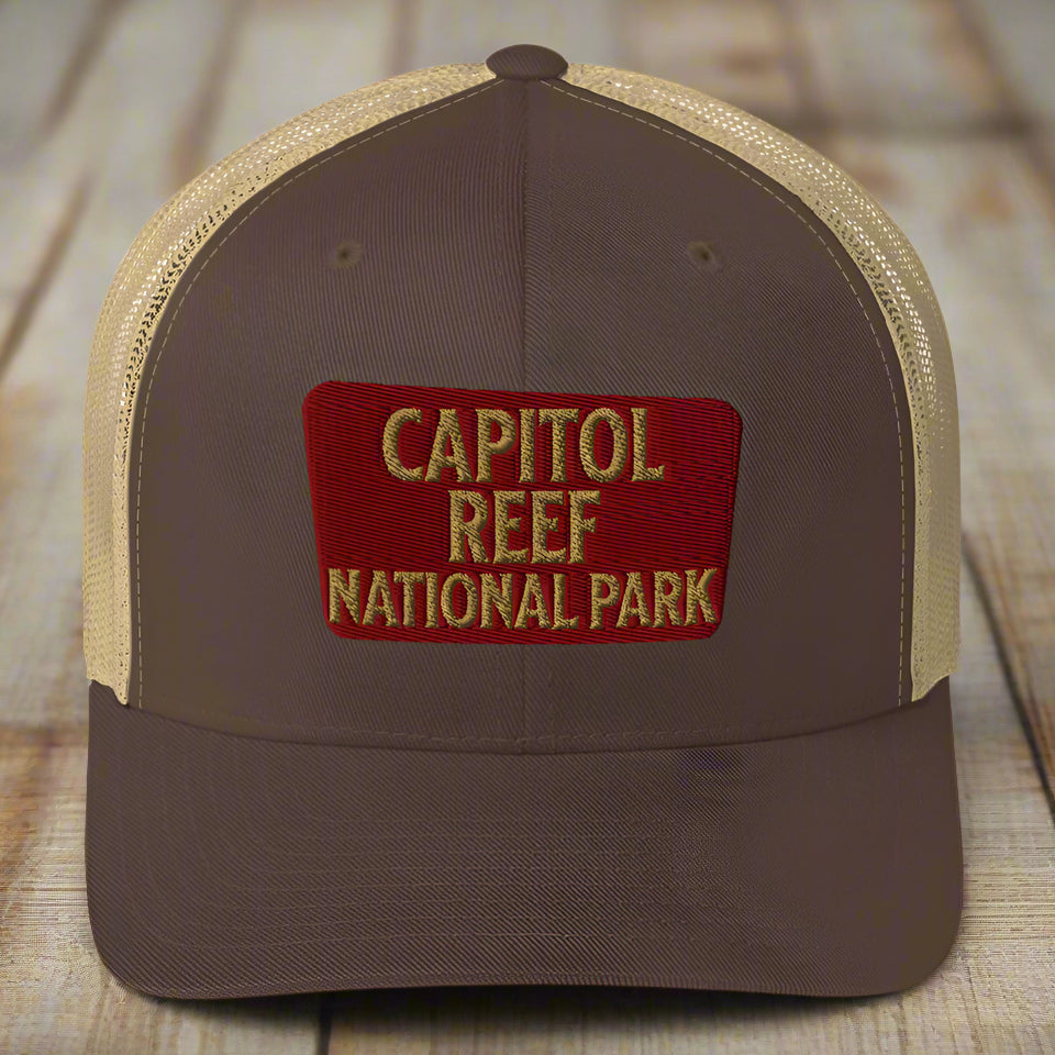 Capitol Reef National Park Sign Embroidered Trucker Hat