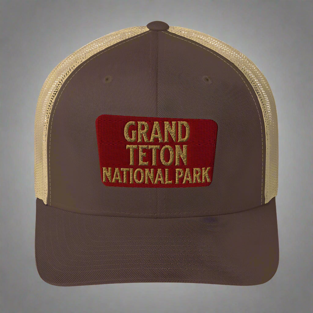 Grand Teton National Park Sign Embroidered Trucker Hat