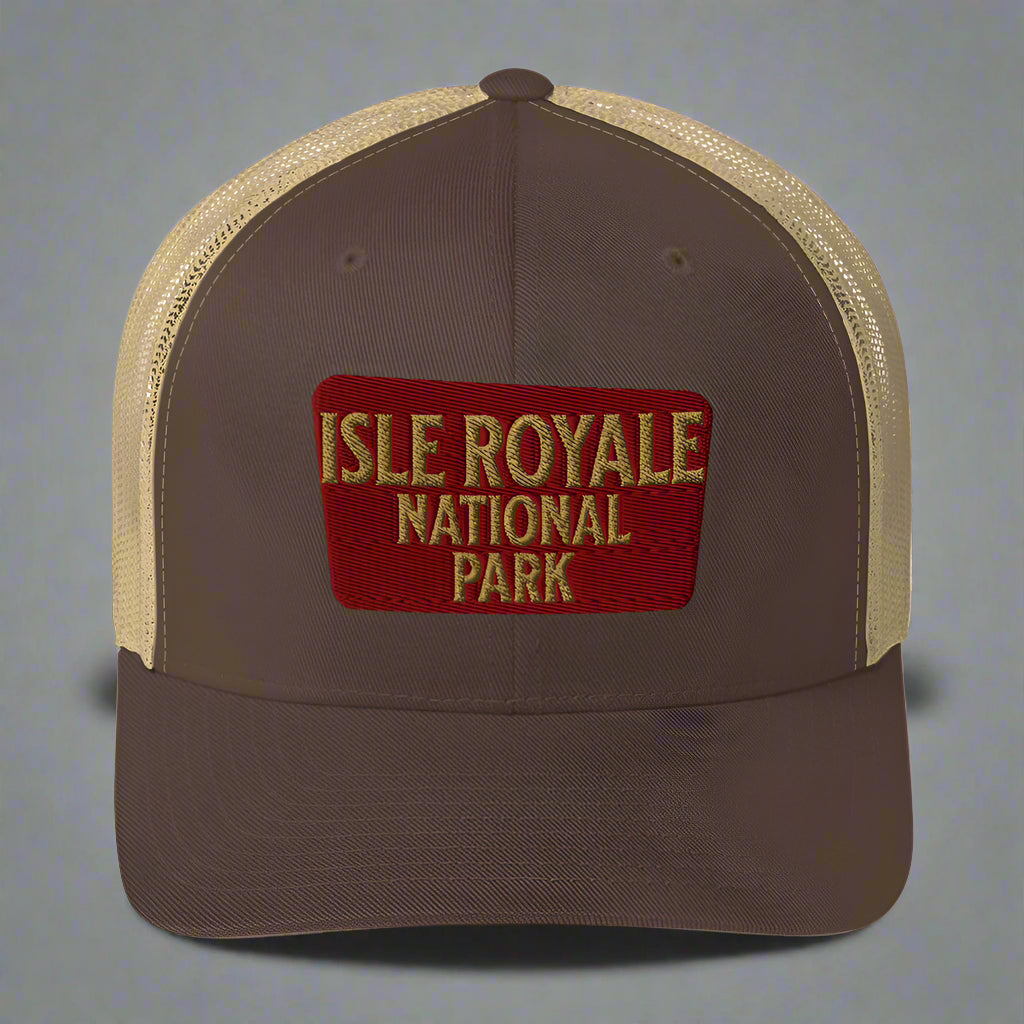 Isle Royale National Park Sign Embroidered Trucker Hat