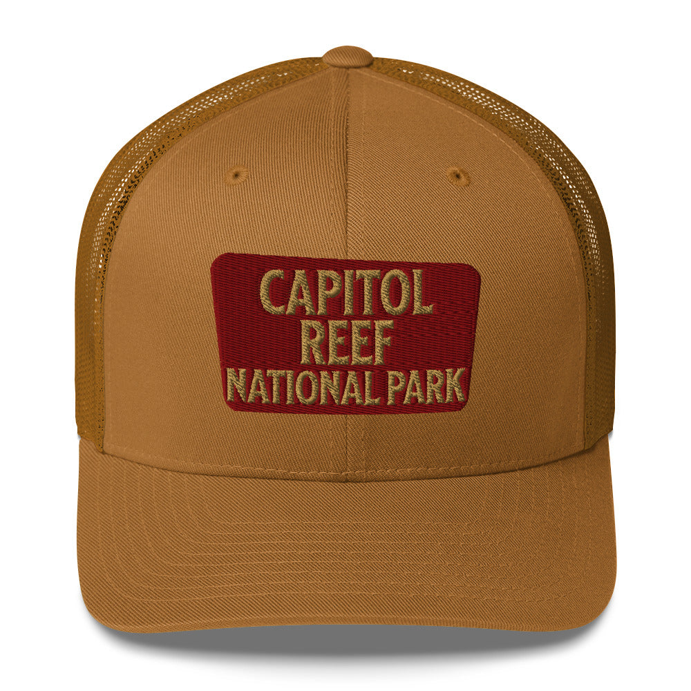 Capitol Reef National Park Sign Embroidered Trucker Hat