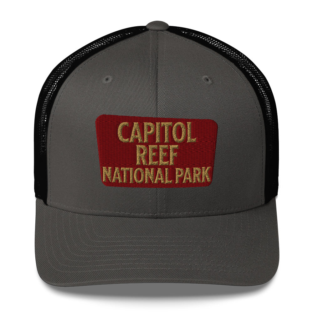 Capitol Reef National Park Sign Embroidered Trucker Hat