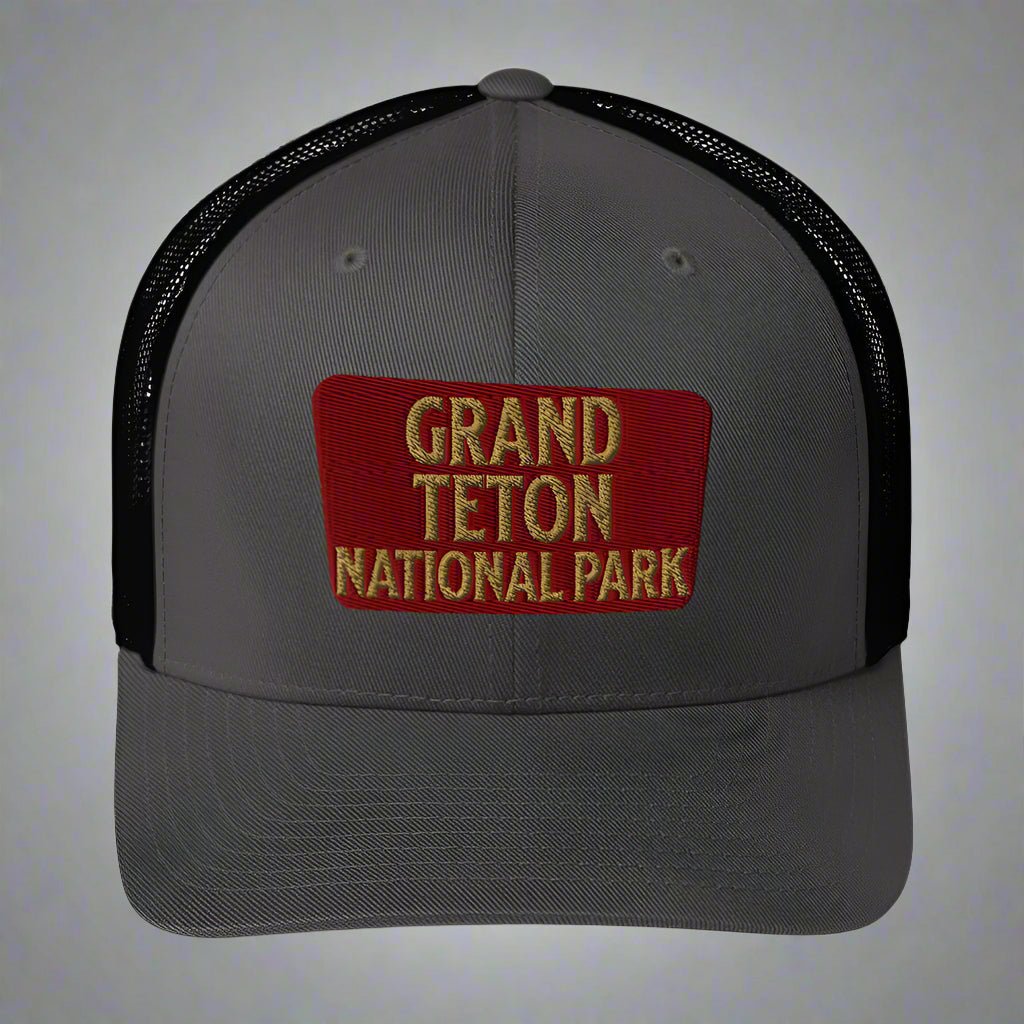Grand Teton National Park Sign Embroidered Trucker Hat