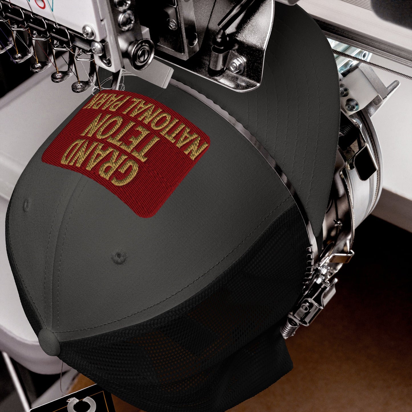 Grand Teton National Park Sign Embroidered Trucker Hat