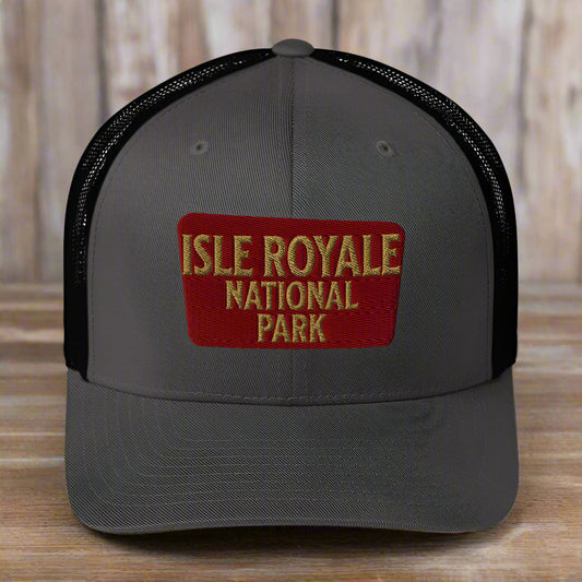 Isle Royale National Park Sign Embroidered Trucker Hat