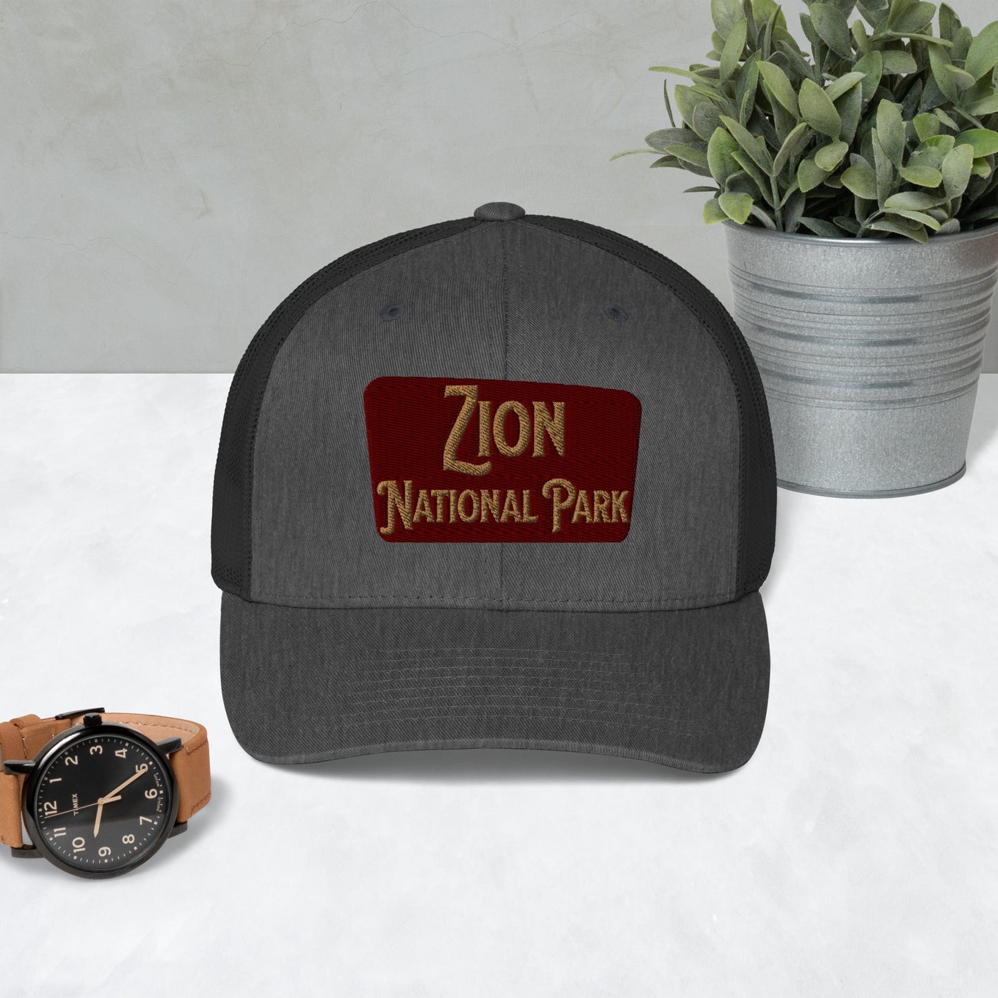 Zion National Park Sign Trucker Cap