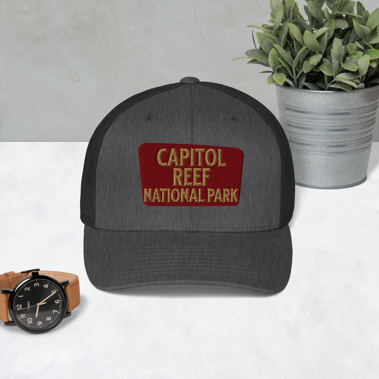 Capitol Reef National Park Sign Embroidered Trucker Hat