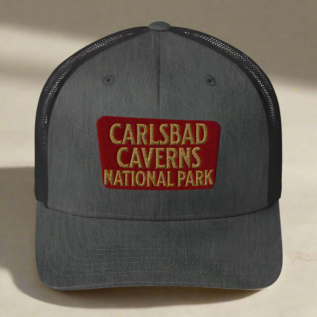 Carlsbad Caverns National Park Sign Embroidered Trucker Hat