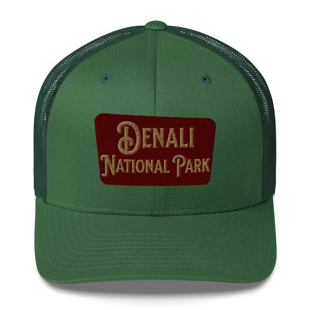 Denali National Park Sign Embroidered Trucker Hat