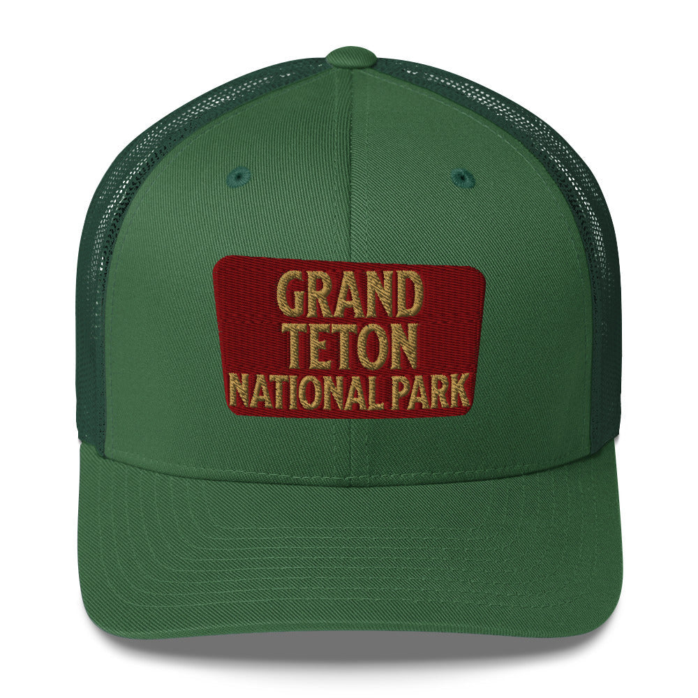 Grand Teton National Park Sign Embroidered Trucker Hat