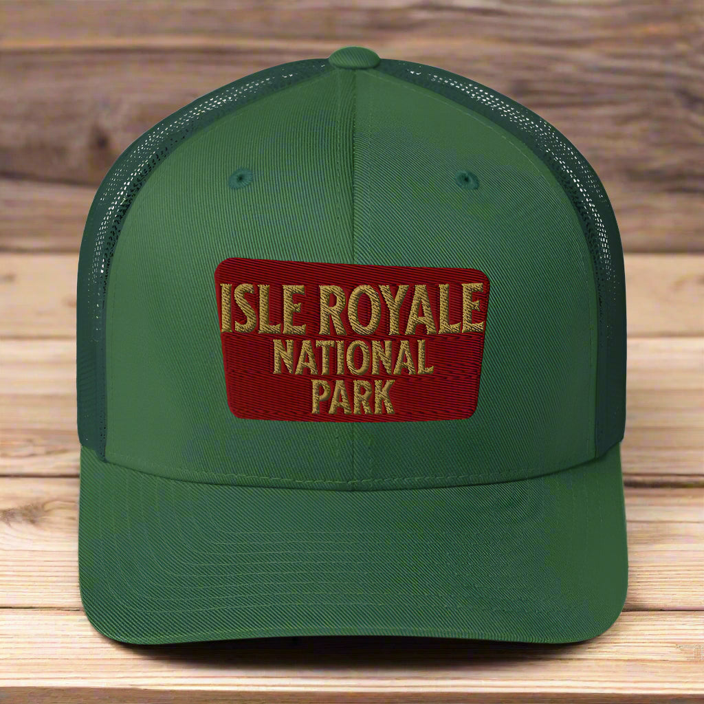 Isle Royale National Park Sign Embroidered Trucker Hat