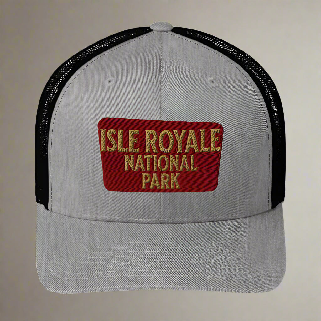 Isle Royale National Park Sign Embroidered Trucker Hat