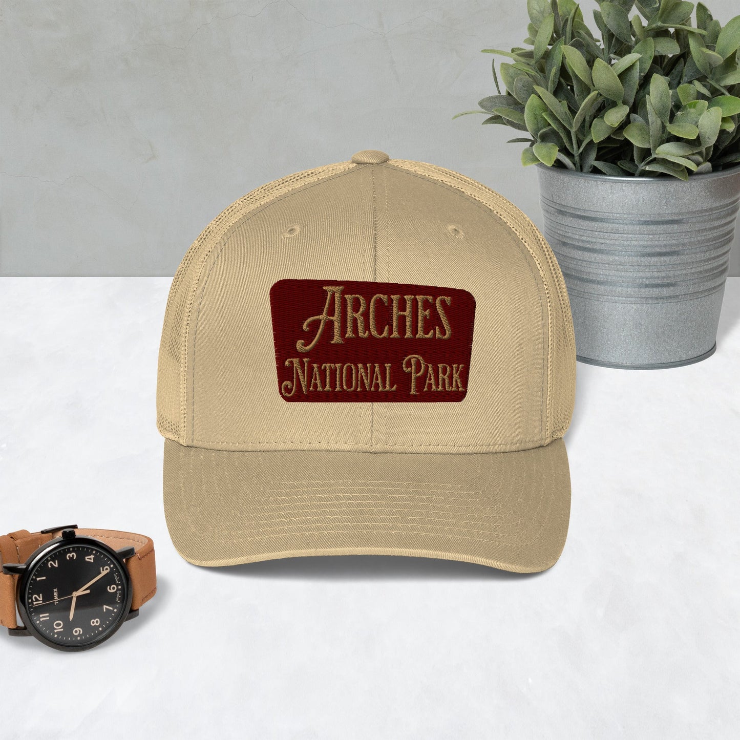 Arches Embroidered National Park Trucker Hat