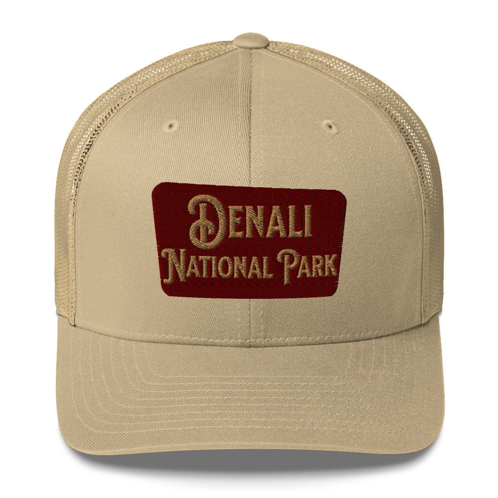 Denali National Park Sign Embroidered Trucker Hat