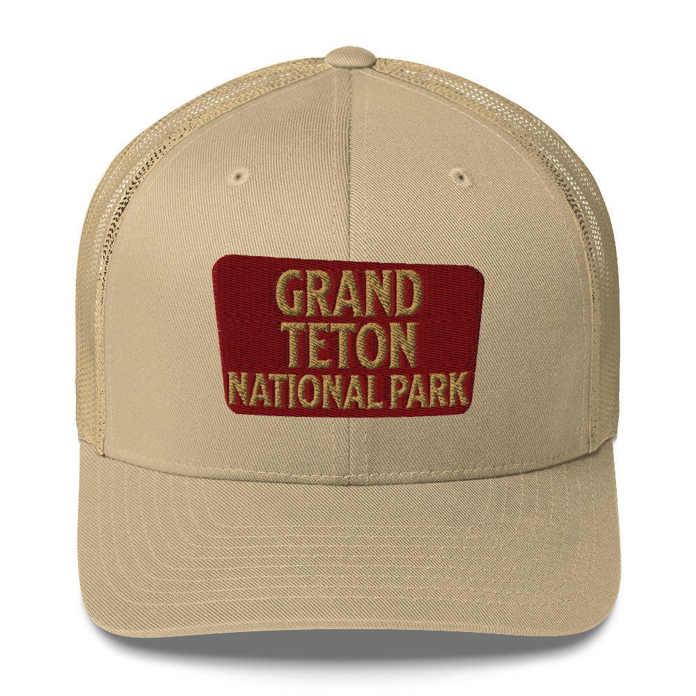 Grand Teton National Park Sign Embroidered Trucker Hat