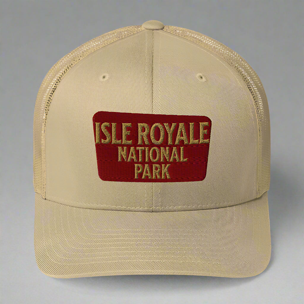 Isle Royale National Park Sign Embroidered Trucker Hat