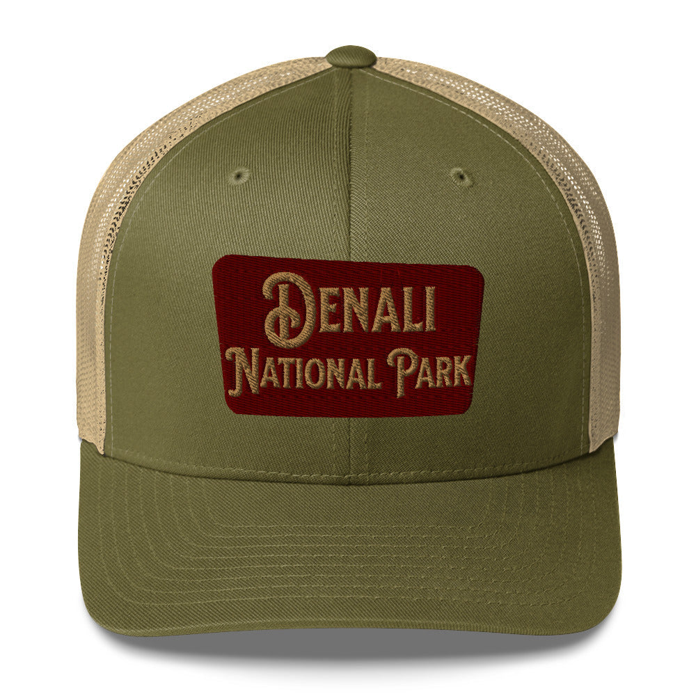 Denali National Park Sign Embroidered Trucker Hat