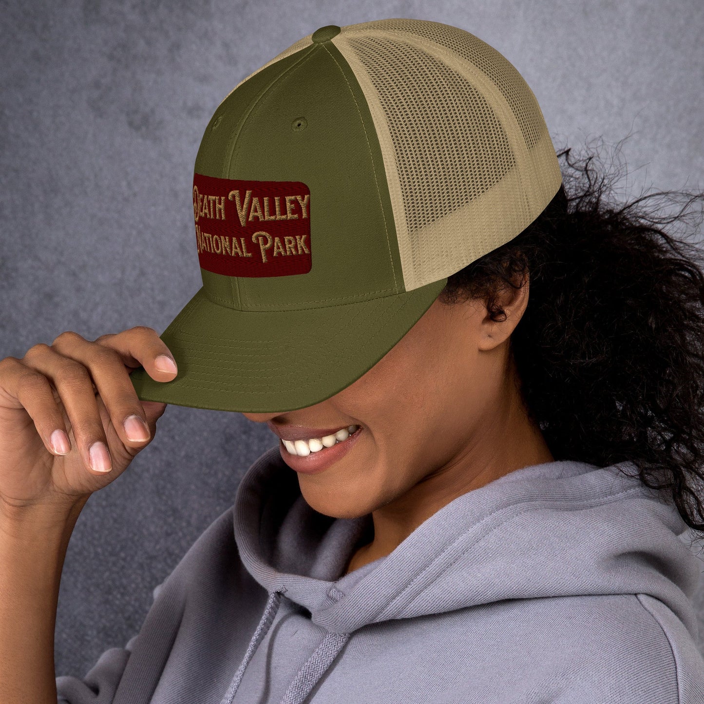 Death Valley National Park Sign Embroidered Trucker Cap