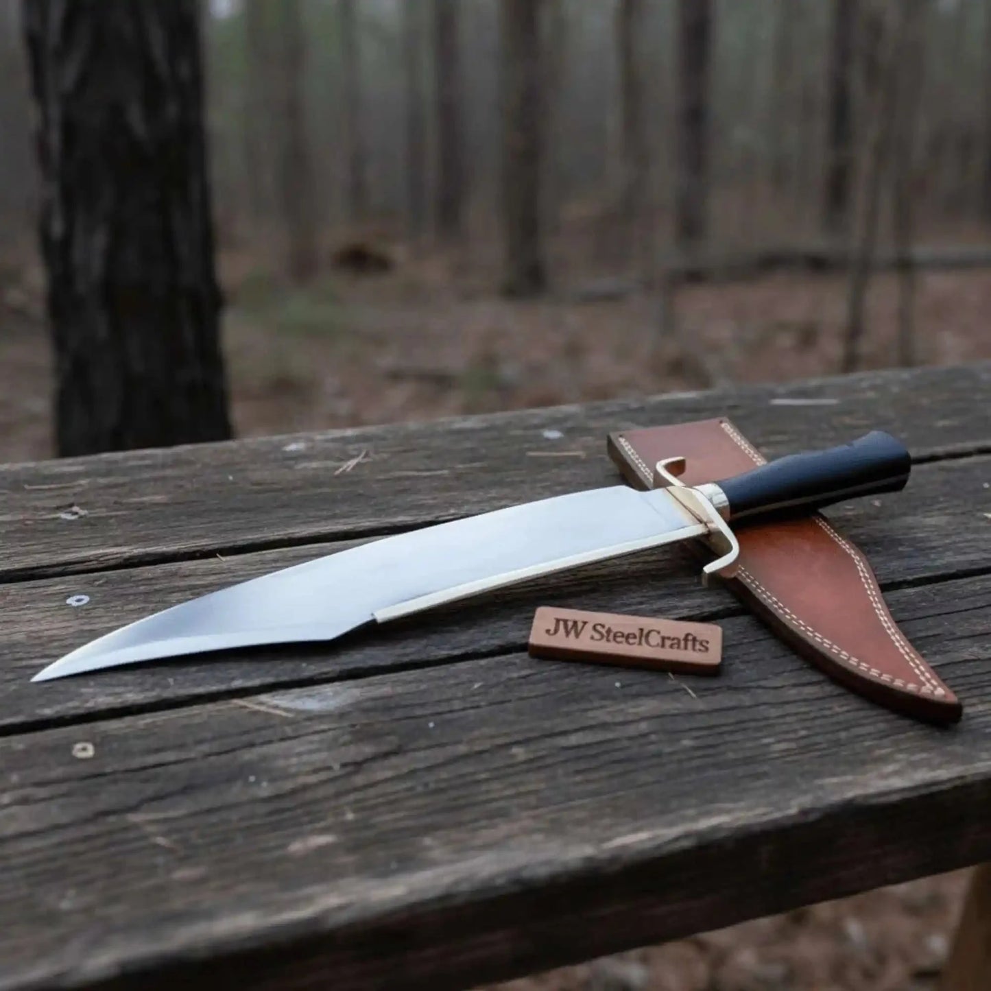Sheffield Clip Point Bowie Knife Brass Spine Damascus or Polished Blade Exotic Handle