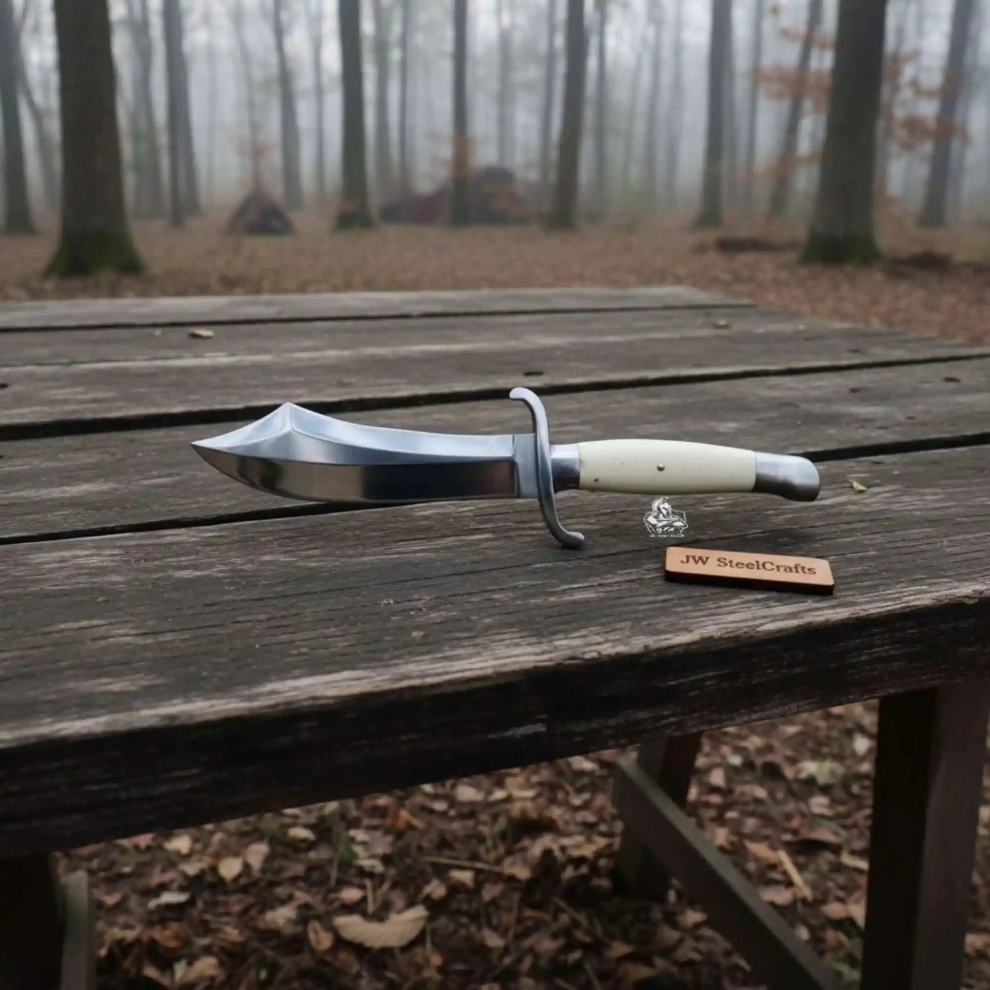 Sheffield Style Bowie Knife High Polished Clip Point Blade Brass Guard Bone Handle Handmade Fixed Blade
