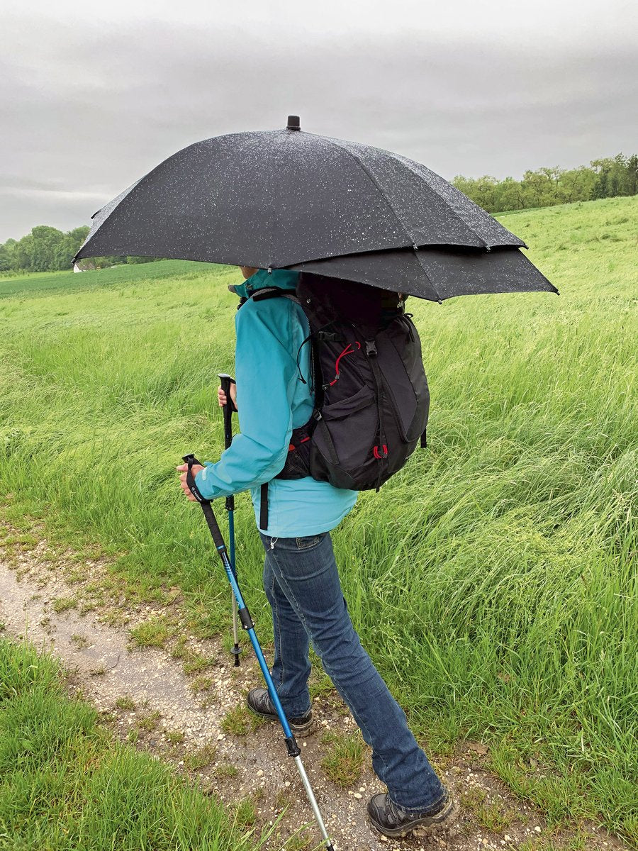 Swing Backpack Handsfree Trekking Umbrella – Ultimate Hands-Free Coverage, Backpack Canopy Extension, Windproof, Lightweight, Ergonomic, All-Weather Hiking Protection