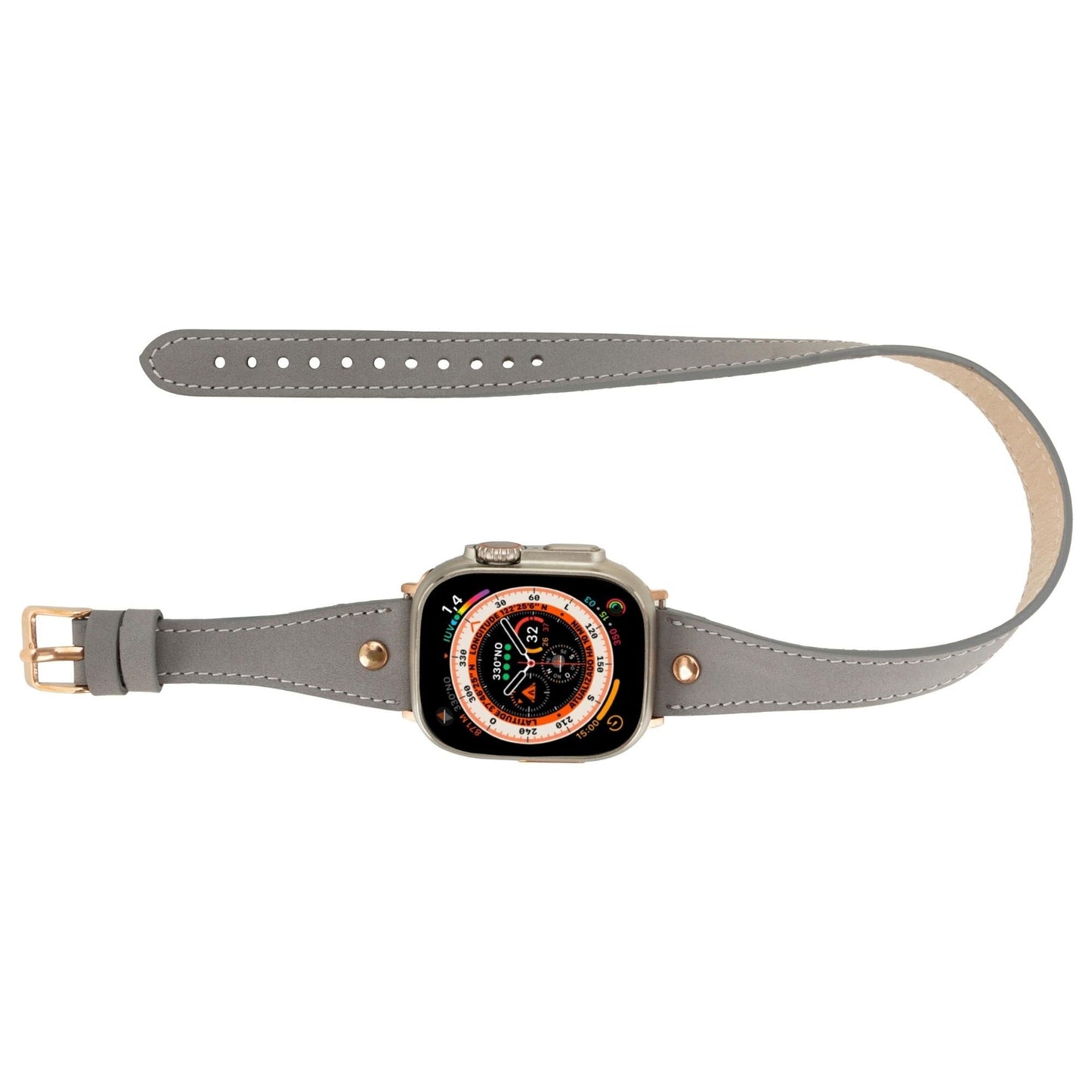 Syracuse Double Tour Leather Bands for Apple Watch 9, Ultra 2 and SE