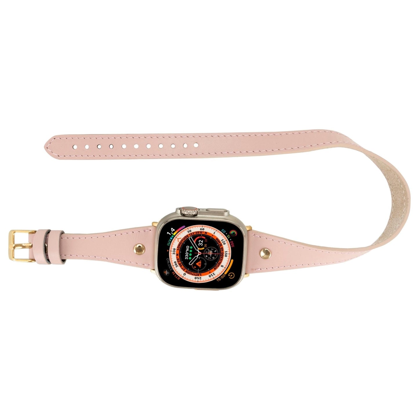 Syracuse Double Tour Leather Bands for Apple Watch 9, Ultra 2 and SE