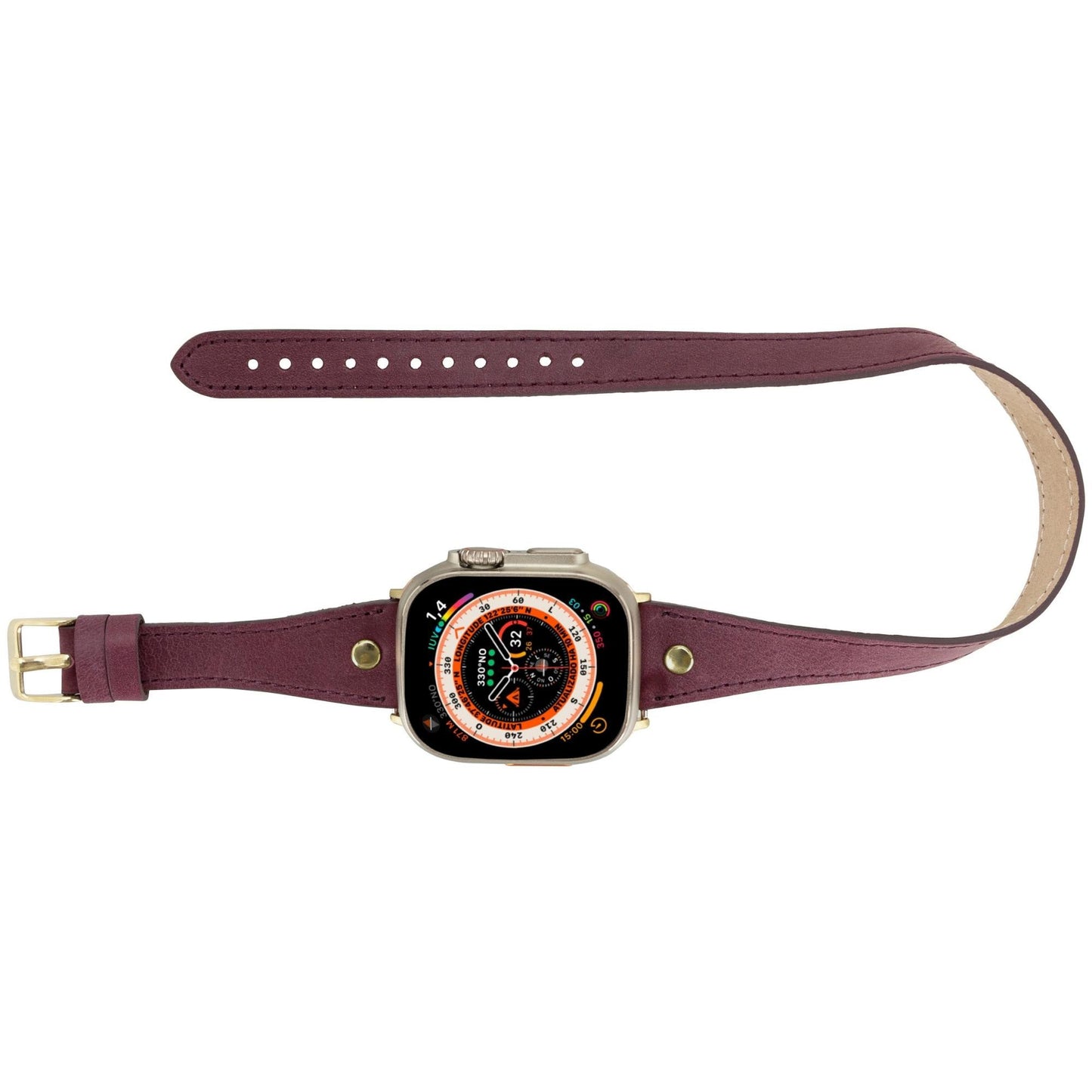 Syracuse Double Tour Leather Bands for Apple Watch 9, Ultra 2 and SE