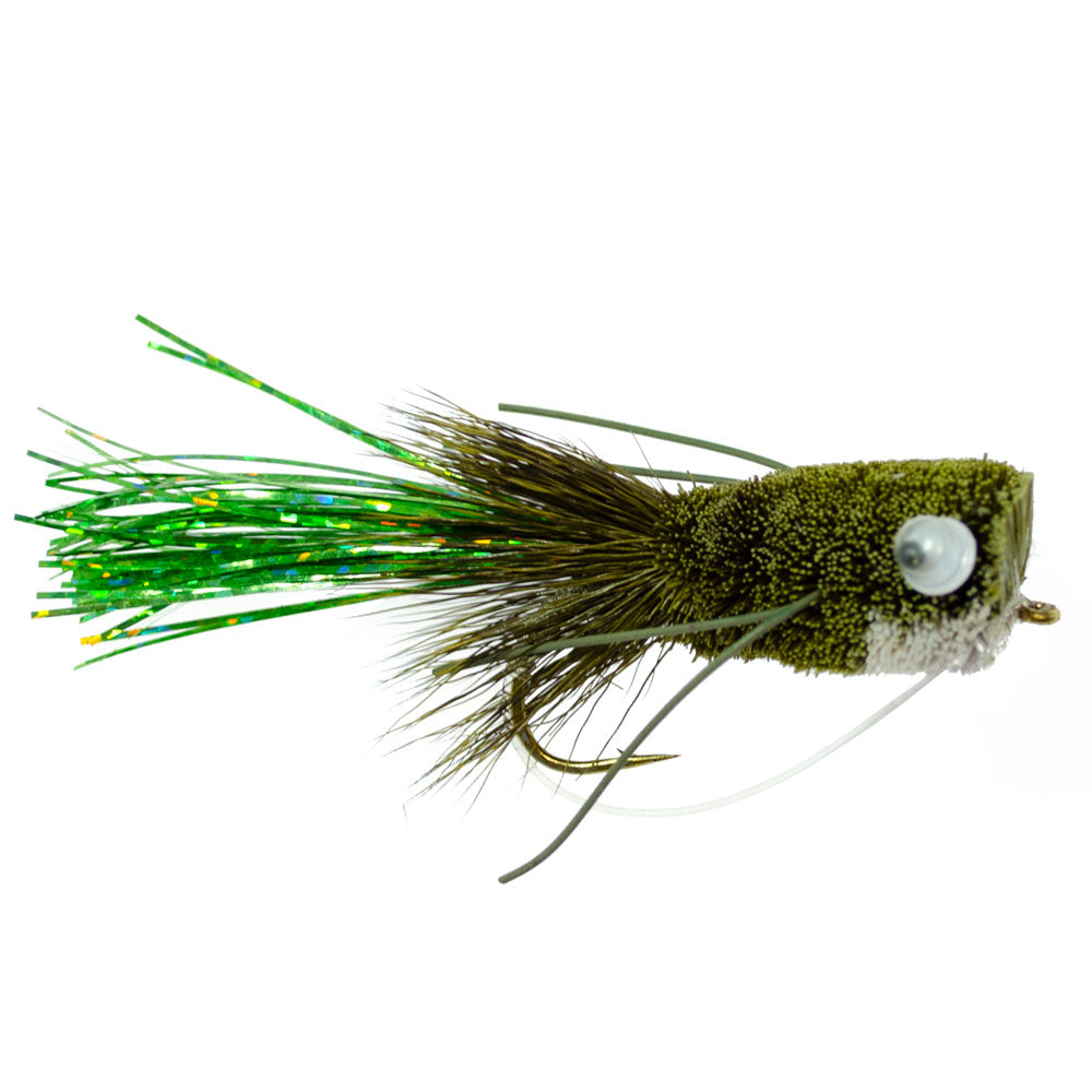 Bass Bug Collection - 24 Bass Fly Fishing Flies - Surface Poppers Frog, Rat, Mouse And Divers  - Hook Sizes 2,4, 6, 8