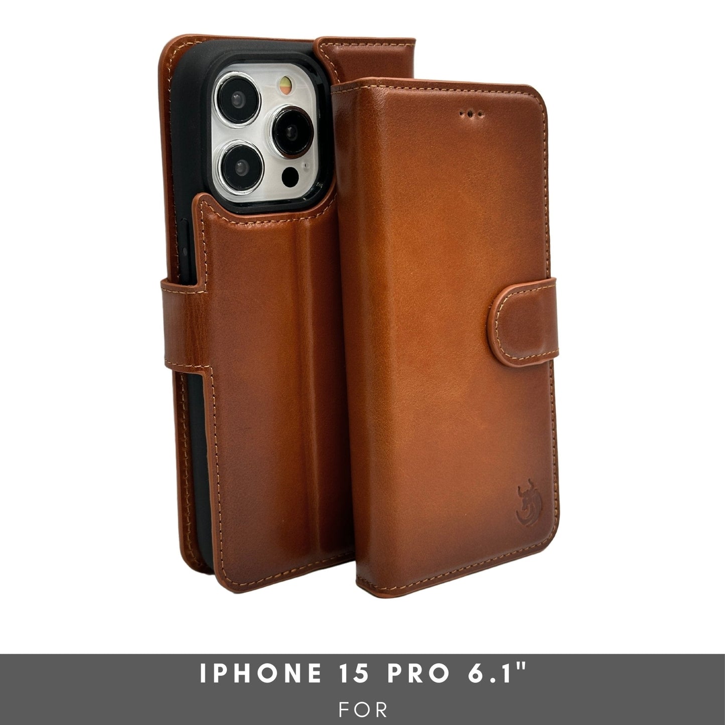 Vegas Premium Leather iPhone 15 Pro Wallet Case with MagSafe | Detachable RFID Blocking Luxury Wallet