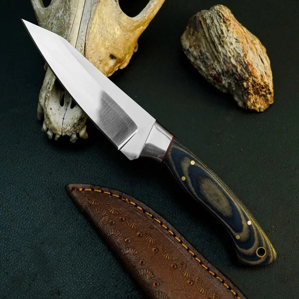Cedar Ridge Stainless Steel Hunting Knife – Full Tang Micarta Handle