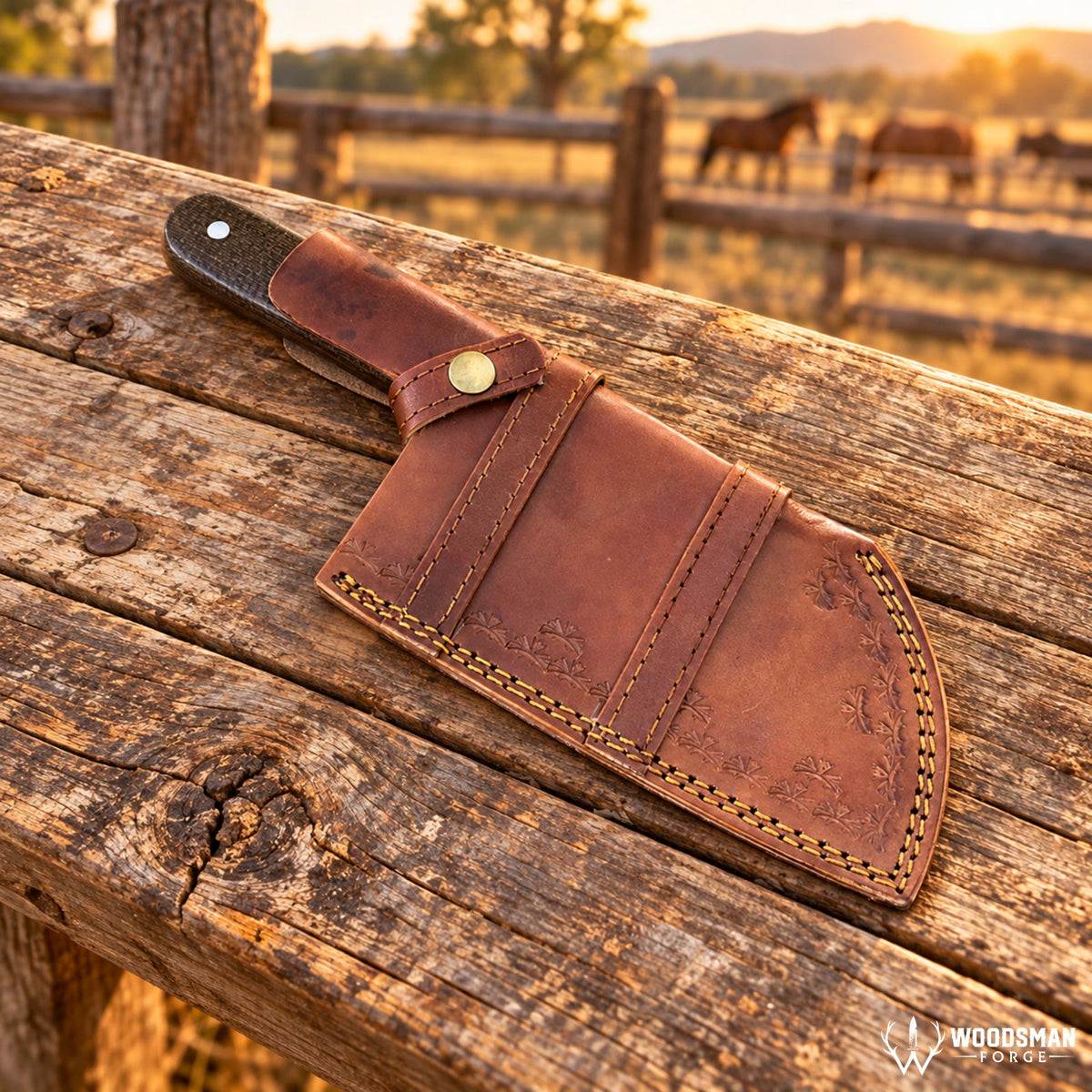 512-Layer Damascus Cleaver Knife – Twistwood Forge™ Rosewood Handle