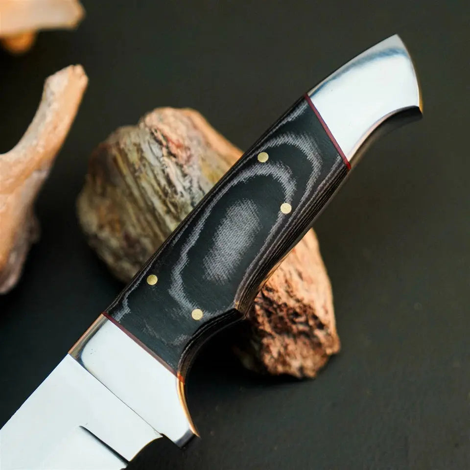 8.8" Handmade Stainless Steel Hunting Knife – Full Tang Micarta Handle & Sheath