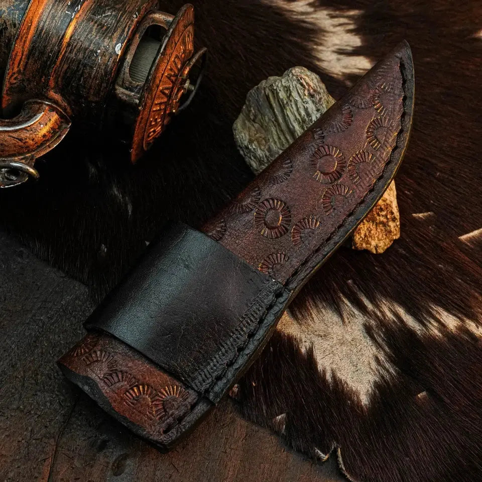 9.2" Handmade Hunter Skinner Knife – Stainless Steel, Wood Handle & Sheath