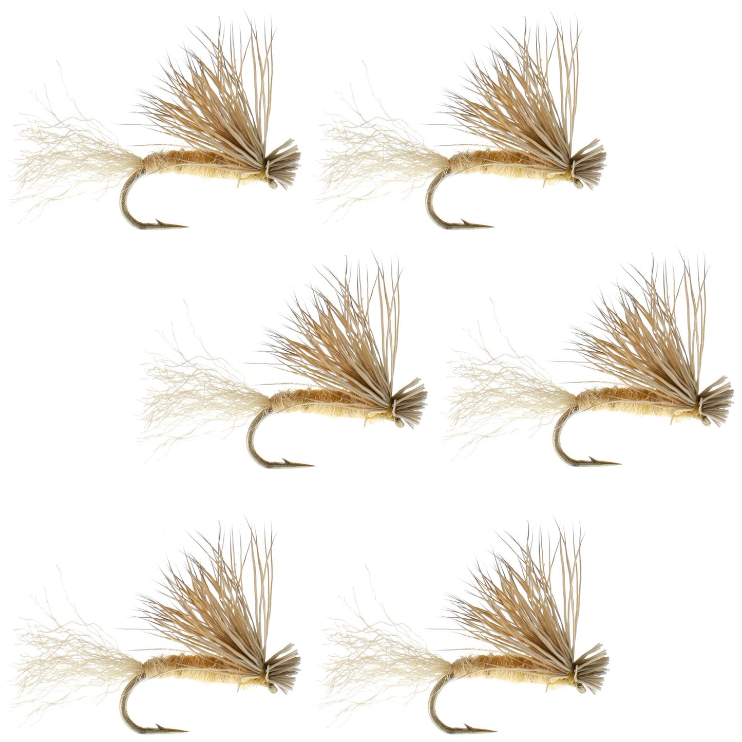 Tan X Caddis Emerging Caddis Adult Trout Dry Fly - 6 Flies Hook Size 14