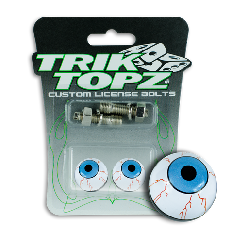 Trik Topz Eye Ball  License Plate  Bolts - Blue 2Pk