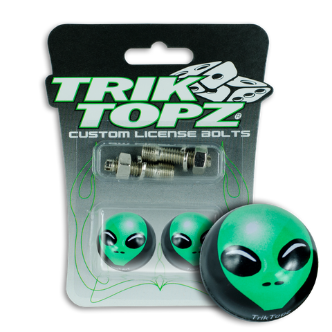Trik Topz Alien  License Plate  Bolts - Green 2Pk